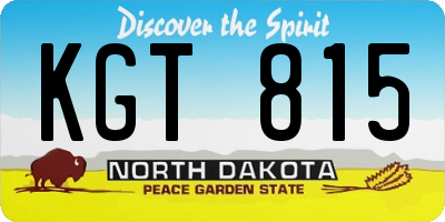 ND license plate KGT815