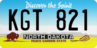 ND license plate KGT821