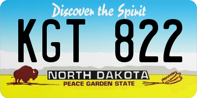 ND license plate KGT822