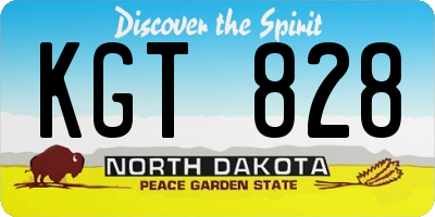 ND license plate KGT828