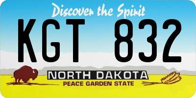 ND license plate KGT832