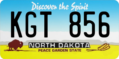 ND license plate KGT856