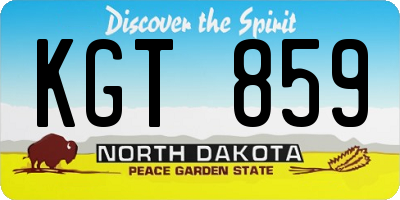 ND license plate KGT859
