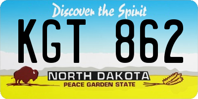 ND license plate KGT862
