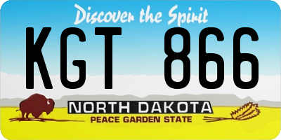 ND license plate KGT866