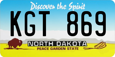 ND license plate KGT869
