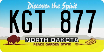 ND license plate KGT877