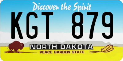 ND license plate KGT879