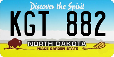 ND license plate KGT882