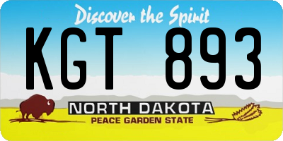 ND license plate KGT893