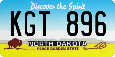 ND license plate KGT896
