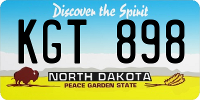 ND license plate KGT898