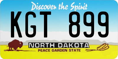 ND license plate KGT899