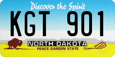 ND license plate KGT901