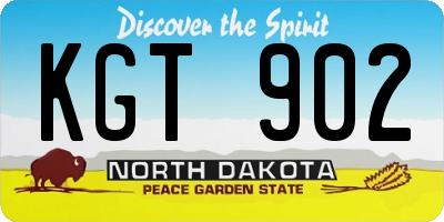 ND license plate KGT902