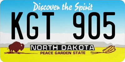 ND license plate KGT905