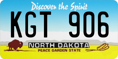 ND license plate KGT906