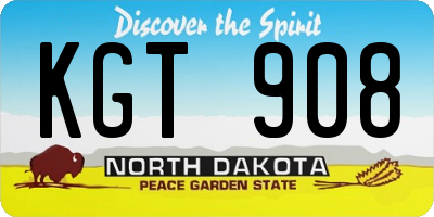 ND license plate KGT908