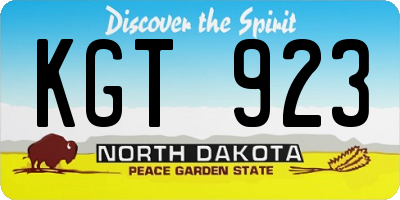 ND license plate KGT923