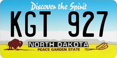 ND license plate KGT927