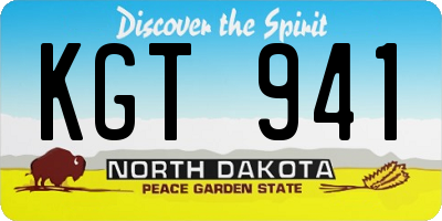 ND license plate KGT941