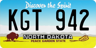 ND license plate KGT942