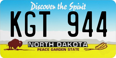 ND license plate KGT944