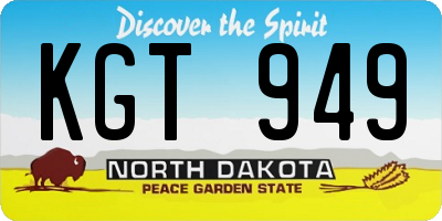 ND license plate KGT949
