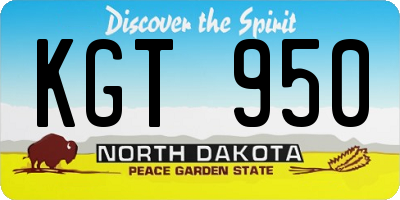 ND license plate KGT950