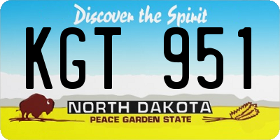 ND license plate KGT951