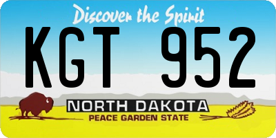 ND license plate KGT952