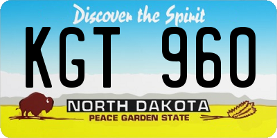 ND license plate KGT960