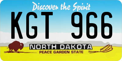 ND license plate KGT966