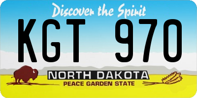 ND license plate KGT970