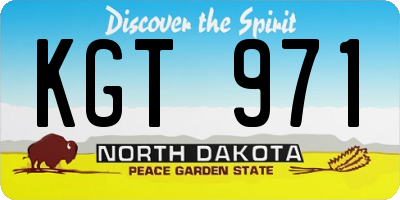 ND license plate KGT971