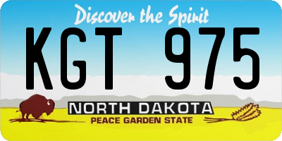 ND license plate KGT975
