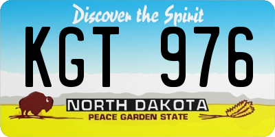 ND license plate KGT976