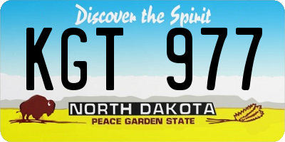 ND license plate KGT977