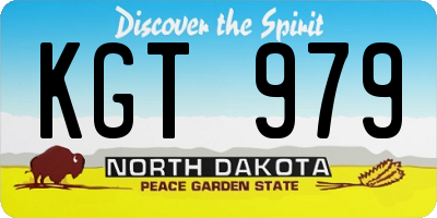 ND license plate KGT979