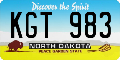 ND license plate KGT983