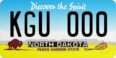 ND license plate KGU000