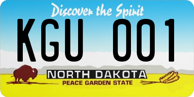 ND license plate KGU001