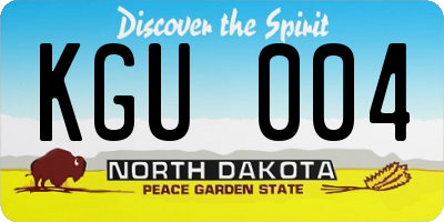 ND license plate KGU004