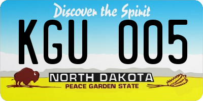 ND license plate KGU005