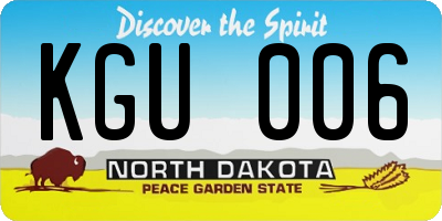 ND license plate KGU006