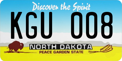 ND license plate KGU008