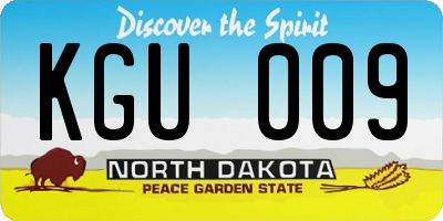 ND license plate KGU009