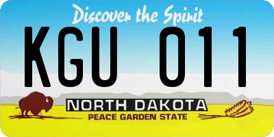 ND license plate KGU011