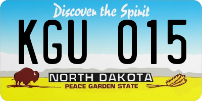 ND license plate KGU015