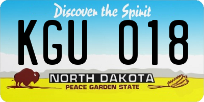 ND license plate KGU018